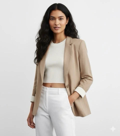 بليزر أنيق بخامة فيسكوز ولينن