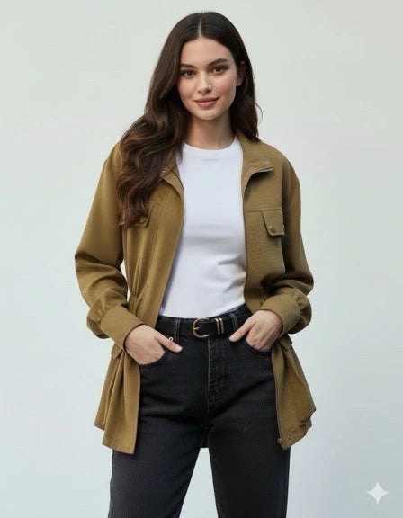 بليزر كاجوال بأكمام واسعة وتصميم أوفرسايز